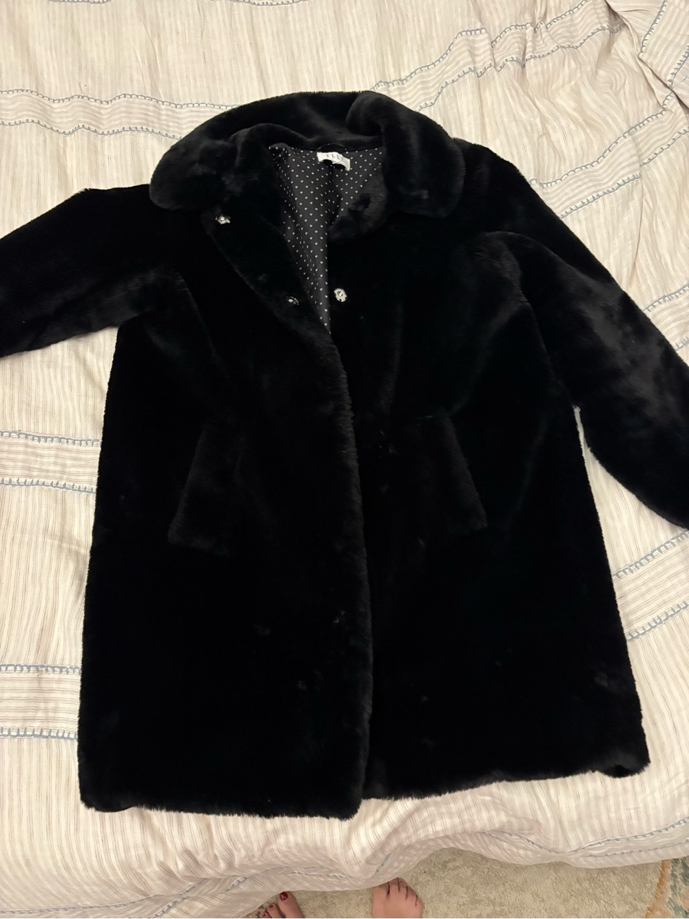 Elle Black Faux Fur Teddy Coat